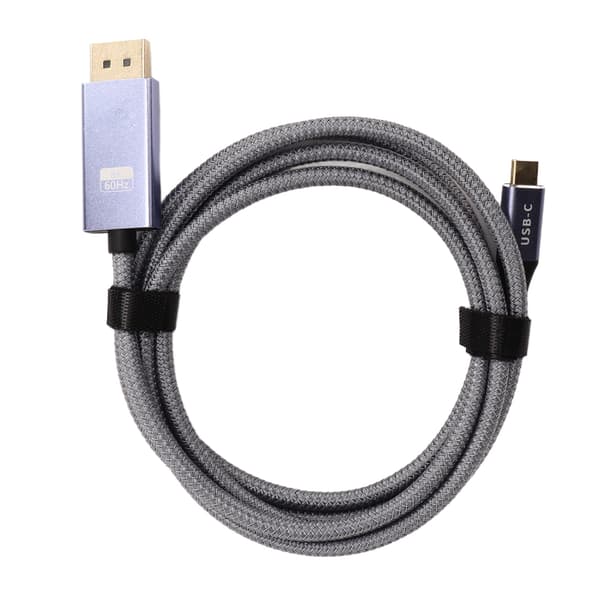 USB-C till DisplayPort 1.4-kabel, 2m flätad tråd, Plug and Play, lättvikt, guldpläterad