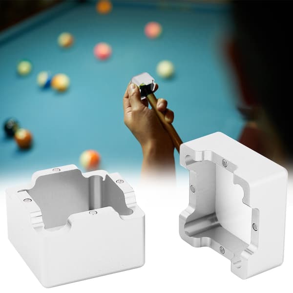 Miniature bærbar aluminium billardkø kridtholder til snooker og pool (sølv)