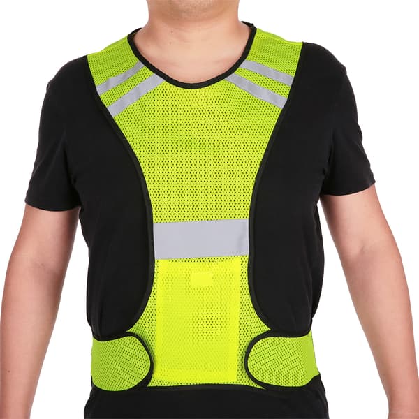 Refleksvest i pustende netting med høy synlighet for løping, turgåing og sykling.