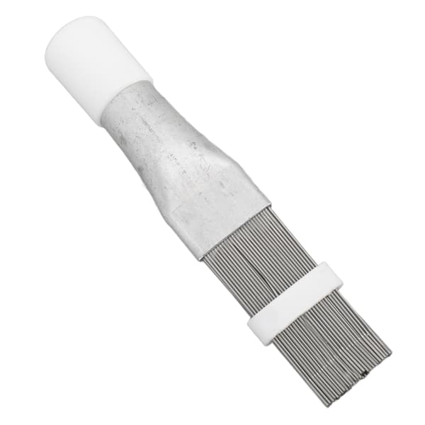 Frynsekam i rustfrit stål til aircondition, glattejern og kondensatorrenser, 140x23x25mm hvid