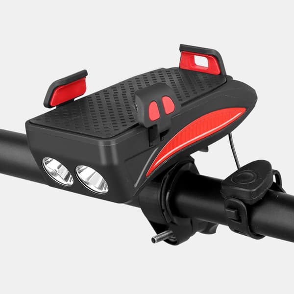 Cykeltelefonhållare med framlykta och 130dB högtalare, batteri med stor kapacitet.
