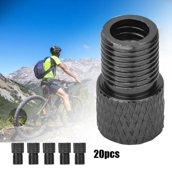 20 sykkelventilhette silikonadapterhette for sykkeltilbehør svart