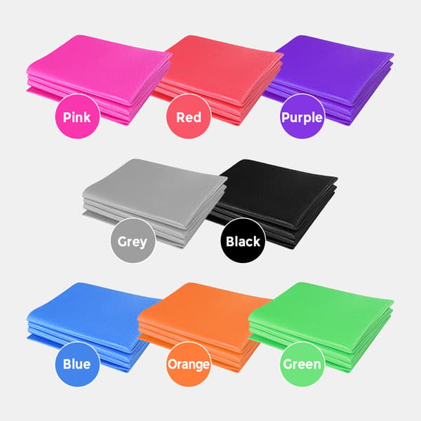 Sammenfoldelig yogamåtte 68x27 tommer 4 mm supertynd PVC til strandpilates picnic