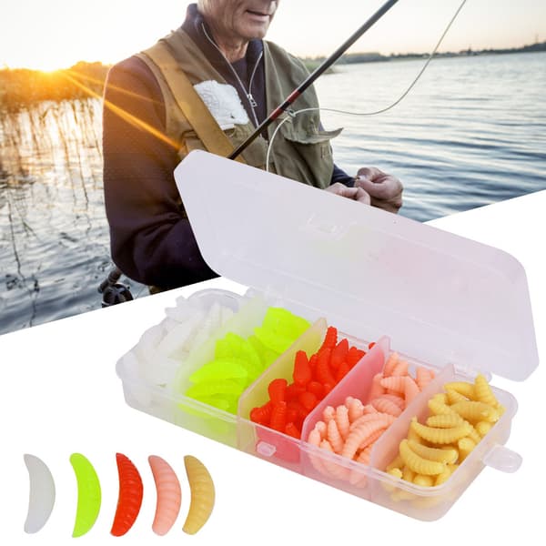 Fiskelokke Imiteret Blød Silikone Orm 5 Farver 2cm 100 Stykker Naturtro T0040