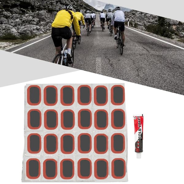 Dækreparationssæt med gummilap til cykel og motorcykel (24 stk.)