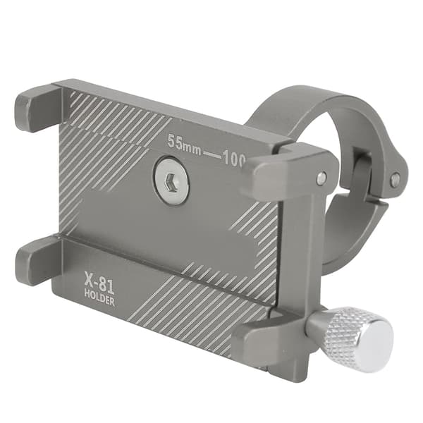 Justerbar cykeltelefonholder i aluminiumslegering med navigation og sikker montering, titaniumfarve
