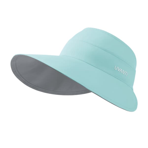 Dame solhatt med bred brem, hestehaleåpning, UV-beskyttelse, sammenleggbar, sommer