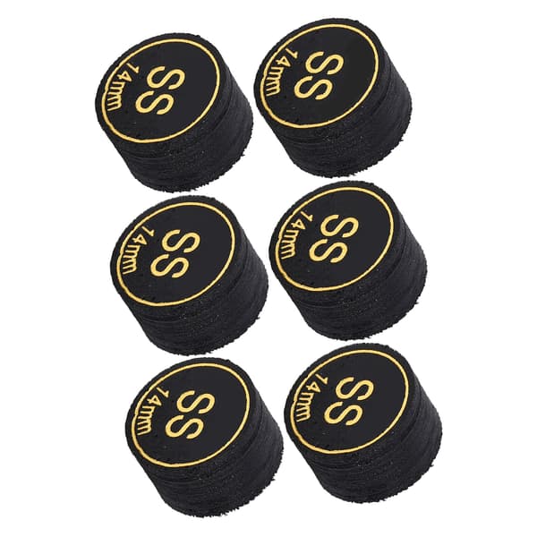6 professionella 14 mm PU flerskiktsersättningsköspetsar för pool- och biljardköer