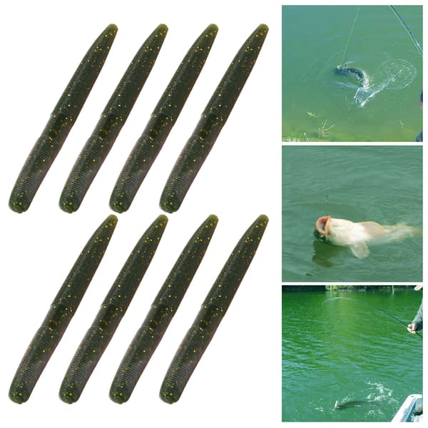 8 STK AR24 Blød Ormefiskelokke 10cm/6.5g Naturtro Simulationsfisketilbehør