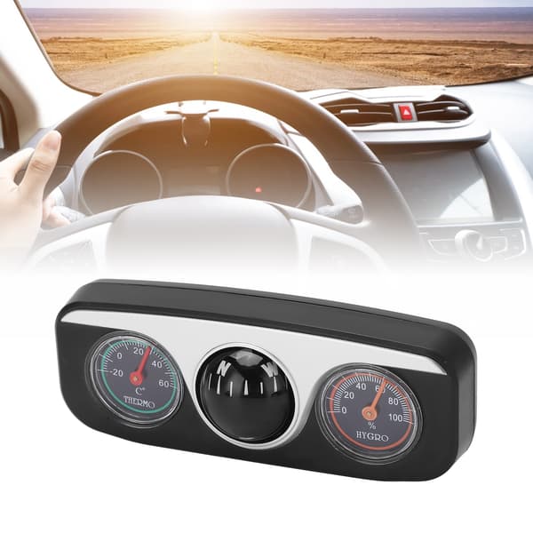 3-i-1 Multifunktionell Bilkompass med Termometer, Hygrometer, Navigationskula, Camping, Utomhusbruk