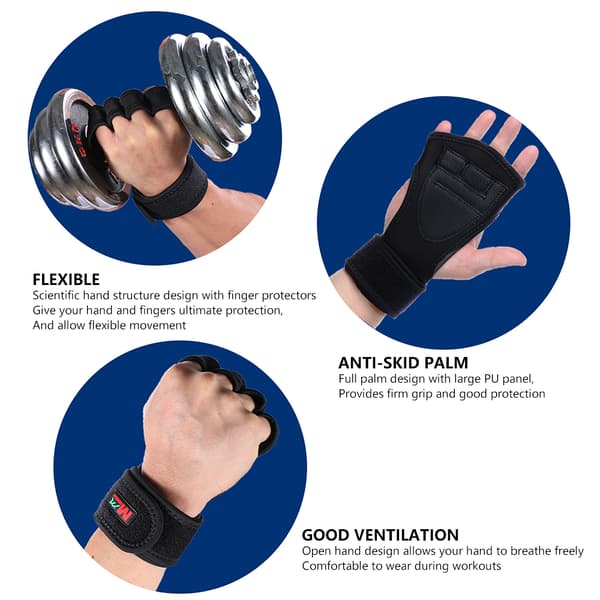 Tyngdlyftshandskar med handledsstöd för bodybuilding, styrkelyft, unisex-träning