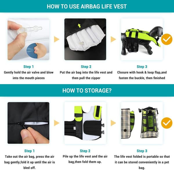 Bærbar hunderedningsvest, kæledyrsredningsvest med refleksbånd til små hunde - Lille