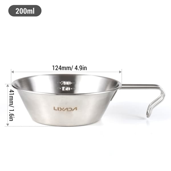 Sierra Cup 200 ml måleskål i rustfrit stål til camping og backpacking