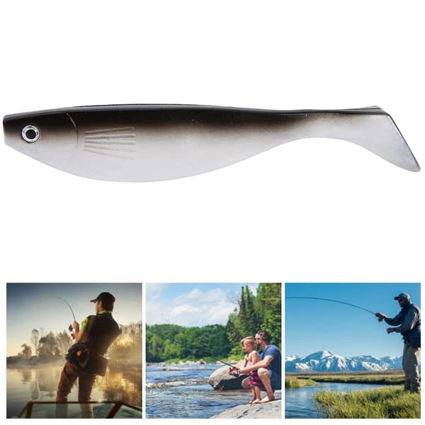 2 stk. bløde kunstige fiskelokkemidler i fiskeformet tilbehør (sort)