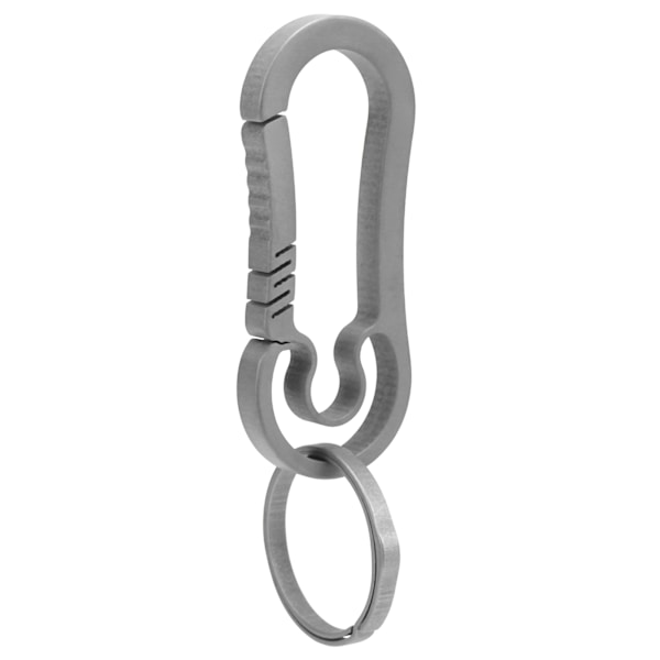 Nøglering i titaniumlegering med quick-release krog til rygsæk, ergonomisk design, grå