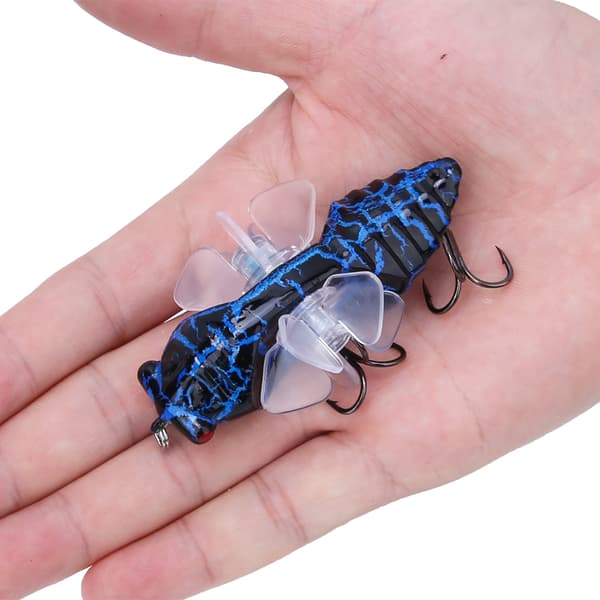 Bionisk cikadeformet fiskelokkemiddel med roterende propeller, 7,5 cm diskantkrog Y238-9