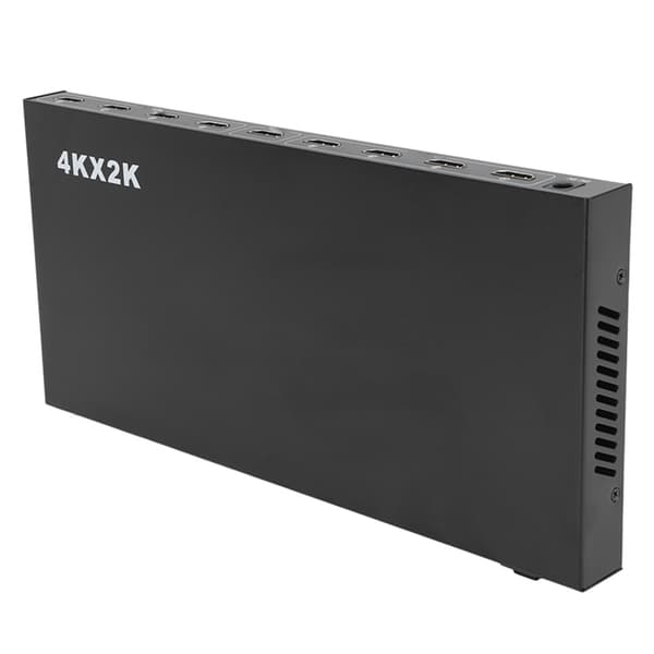 4K HD 1 ind 8 ud videosplitter med lyd til DVD STB spillekonsoller