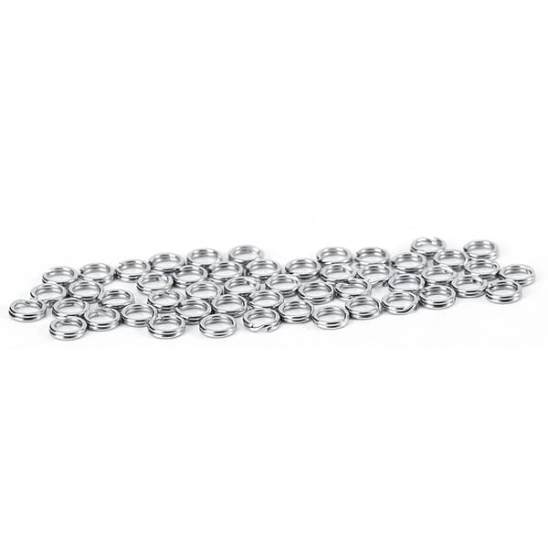 50 stk. Splitring i rustfrit stål til agn, fiskeforbindelse (5#) Snap Splitring