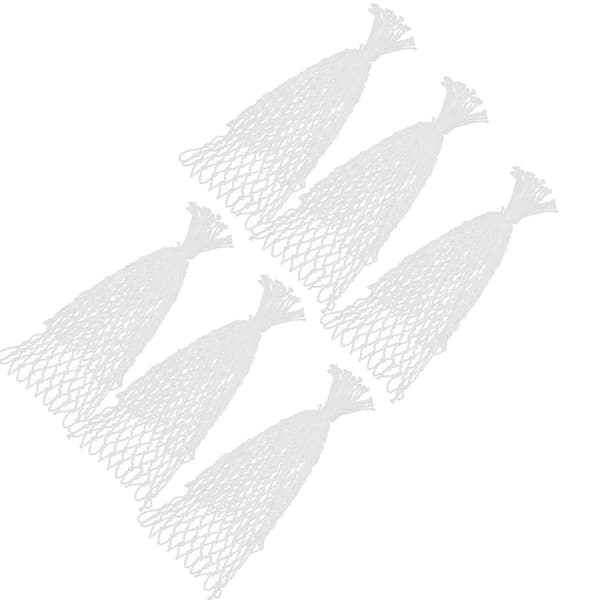 6 STK Slitesterk Hvit Bomull Biljardnettpose Biljardbordtilbehør