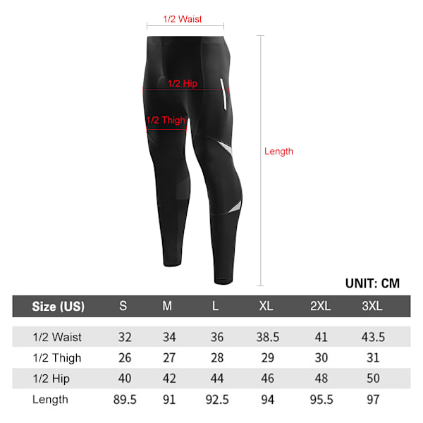 Cykelbukser til mænd med gelpolstring og reflekterende elementer - Cykeltights