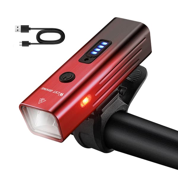 Sykkellykt i aluminiumslegering 250 lumen USB oppladbar med lysdeteksjon og flere moduser