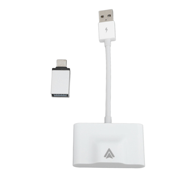 Trådlös biladapter för Android Type-C, Plug and Play, Automatisk snabbanslutning, Vit