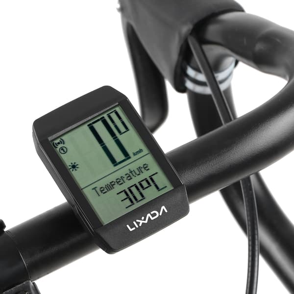 Lixada Trådløs Sykkelcomputer IPX6 Speedometer Kilometerteller med LED-bakgrunnsbelysning 6 Språk