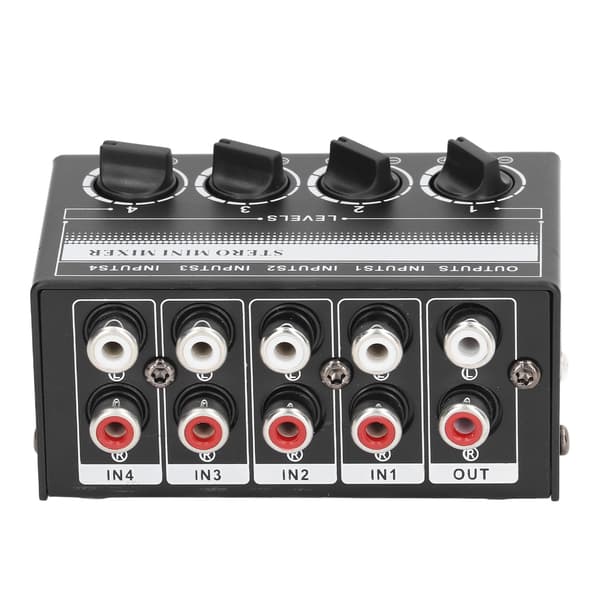 Mini CX400 4-kanals bærbar passiv stereo mixer til CD-afspiller, computer og telefon - hvid