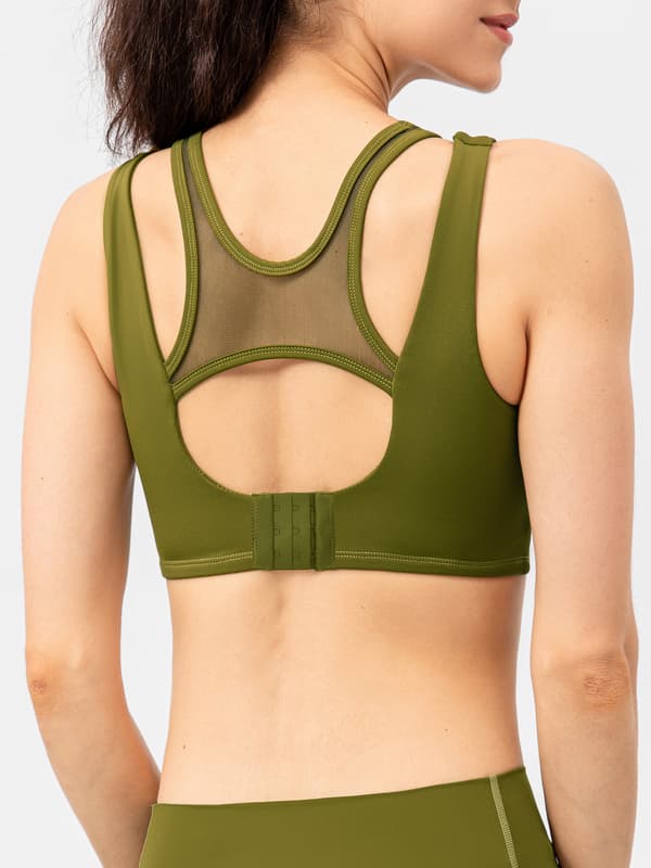 Trådløs Yoga-BH i Mesh for Kvinner med Justerbare Puter for Trening og Løping