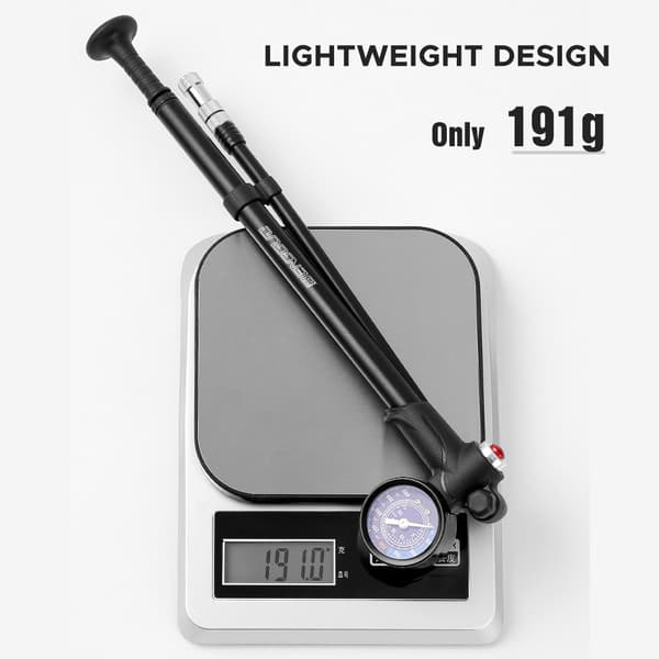 Högtryckscykelpump 400PSI med manometer för fjädring och däck