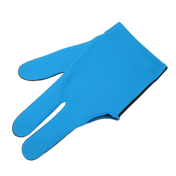 Biljardhandskar, vänster hand, polyuretanfiber, medelstorlek, tre fingrar, blå, andningsbar, elastisk