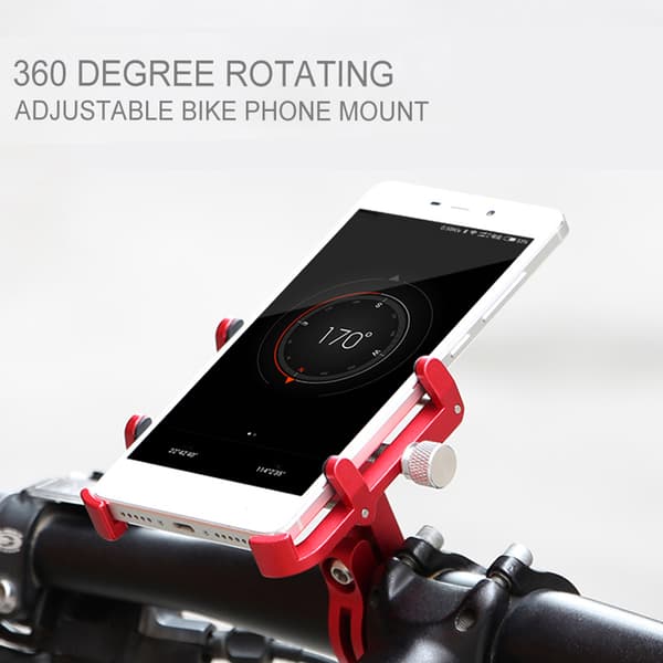 Justerbar 360° roterande cykeltelefonhållare i aluminium för MTB-styren