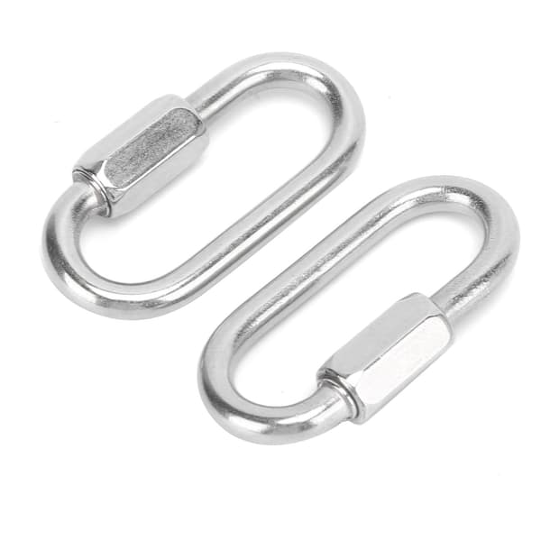 2 STK Quick Link D-formet låsekarabin i rustfrit stål med sekskantskrue til klatring (5 mm)