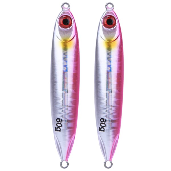 2 st simulerade fiskformade fiskedrag med levande simställning - rosa