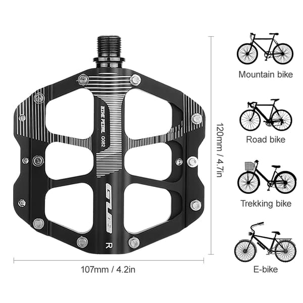 MTB Cykelpedaler Anti-Paw Bred Platform 4,2 Tommer 3 Lejer Letvægts Universal