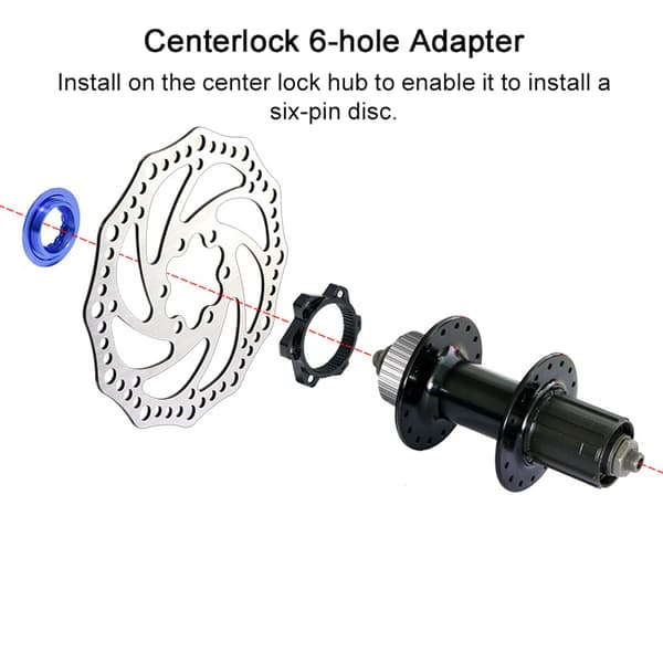Centerlock-adapter for 6-bolts skivebrems i aluminiumslegering
