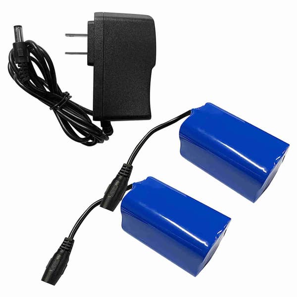2st 12000mAh Uppladdningsbart Litiumbatteri med Laddare för Båtfiskedrag