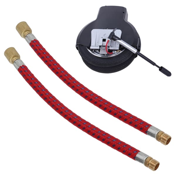 2 stk. cykelpumpeforlængerslange 16,6 cm dobbeltventil nylon kobber
