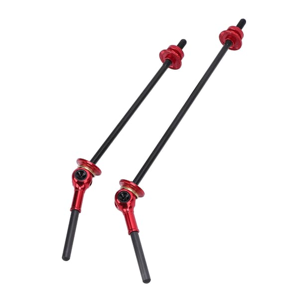 Snabbkoppling för cykel med ergonomisk spak, kolfiber, för fram- och bakhjul, röd