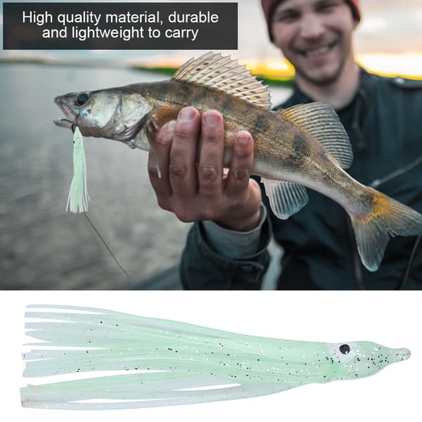 10 st fiskedrag bläckfiskform mini lysande gummi realistisk simrörelse 9cm