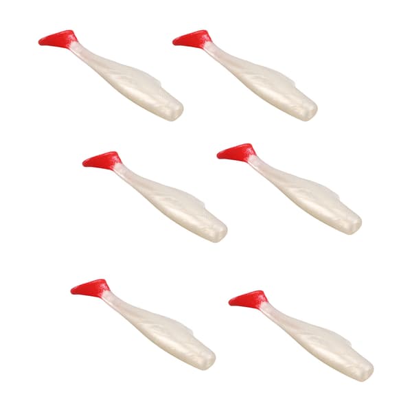 6 stk. myk agn 8 cm 5 g T-hale flytende silikonfiskesluk