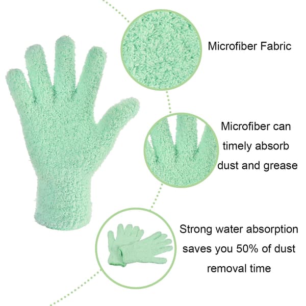 4-delt mikrofiber-støvhandske-sæt, genanvendelige og vaskbare, til hjemmet, persienner, bil, planter