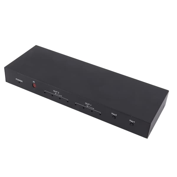 4x2 HD 4-i-2 Output Matrix Audio Switcher med aluminiumslegering til hjemmebiograf UK