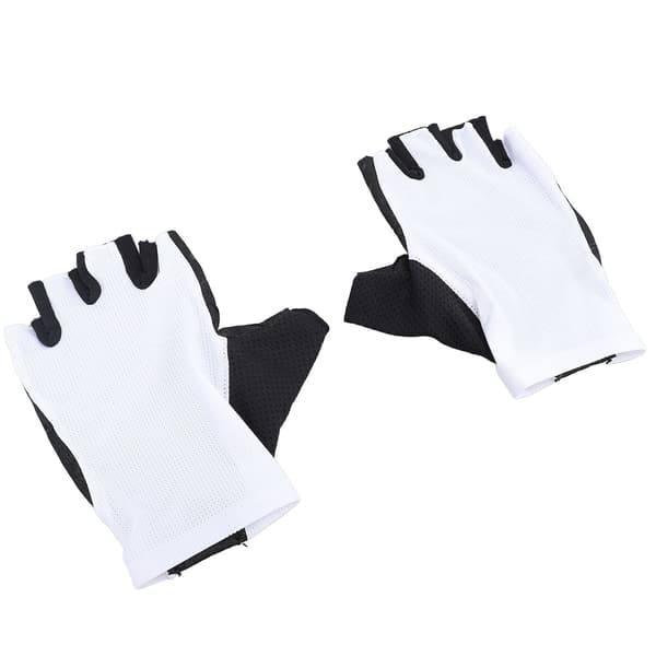 Cykelhandsker Halvfinger Mænd Kvinder Elastiske Åndbare Anti-Slip Hvid 10,5-11,5 cm