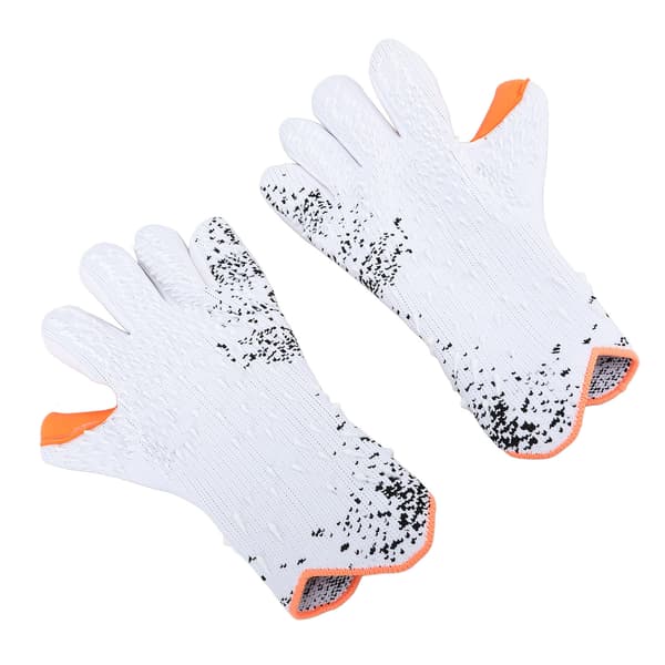 2st Nylon Polyuretan Latex Andningsbara Fotbollsmålvaktshandskar Starkt Grepp Vit 7