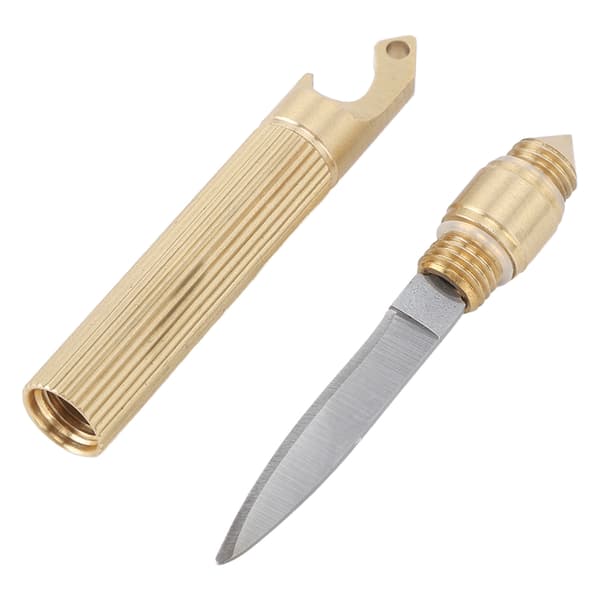 Multifunktionel Lommekniv Flaskeåbner Messing Nøglering Bærbar Mini Kniv Rustfri