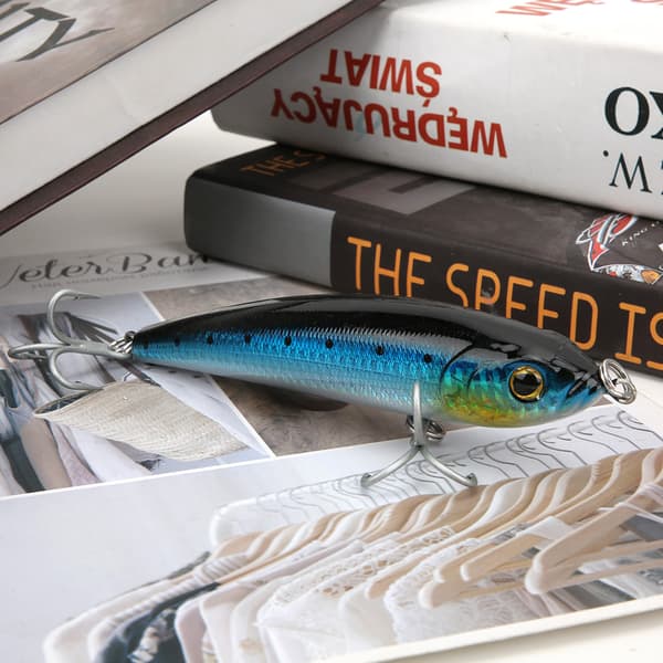 Lyijykynä-viehe 3D-silmillä, kestävä teräskoukku, 140mm, 91g