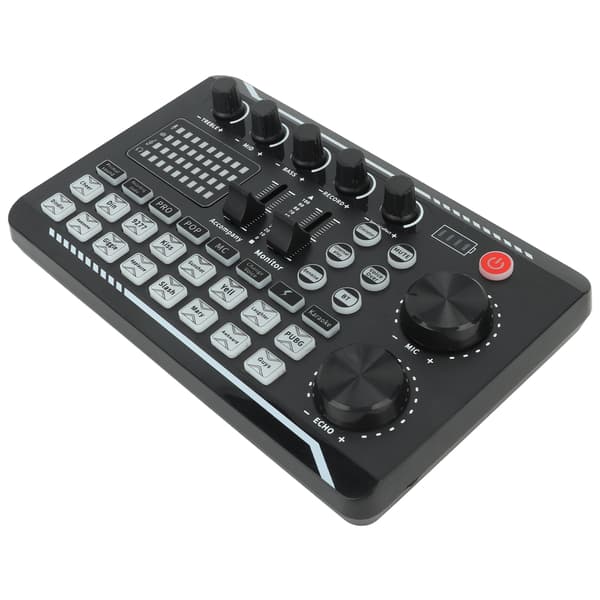 Live Bluetooth lydkort med støjreduktionsmixer til podcast-streaming og gaming