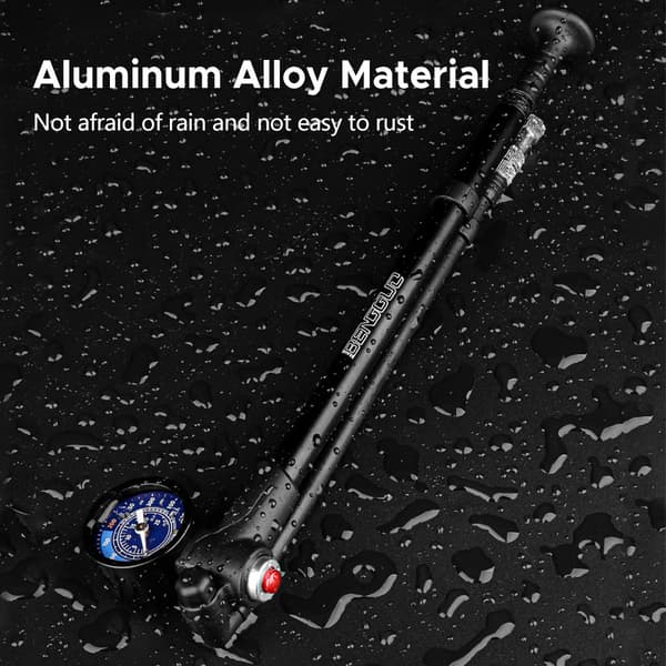 Högtryckscykelpump 400PSI med manometer för fjädring och däck