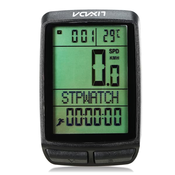 Lixada Trådløs Sykkelcomputer med Speedometer, Kilometerteller og LED-bakgrunnsbelysning